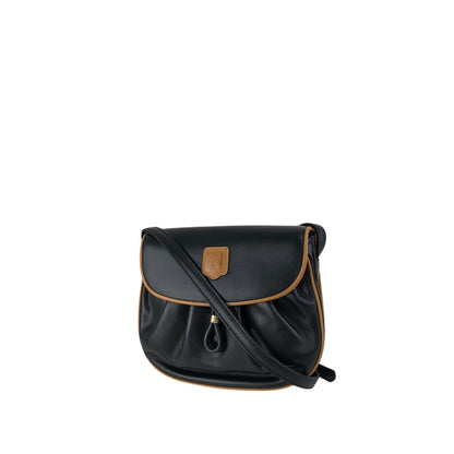 CELINE Blason Shoulder bag Black×Brown Vintage f8fsrs
