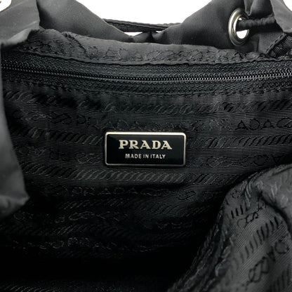 PRADA Tessuto Triangle Logo Backpack Black Vintage rj533h