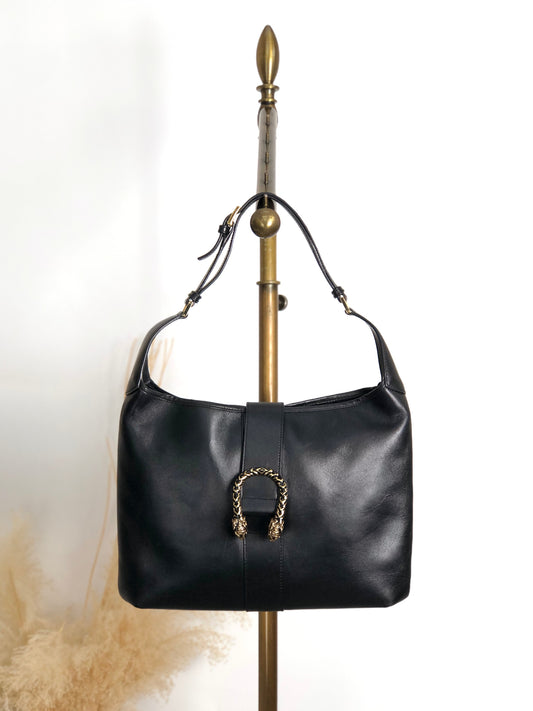 GUCCI Shoulder bag Hobobag Black Vintage m3bh55