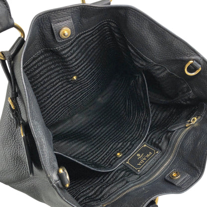 PRADA 標誌兩用手提包單肩包黑色復古 vbght3