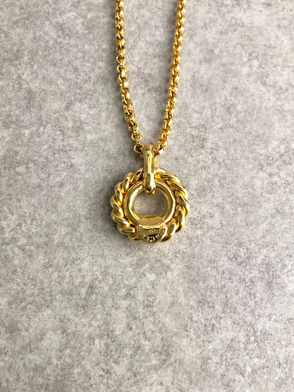 CELINE Blason Necklace Gold Vintage k3vahe