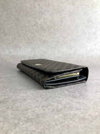 CELINE Macadam Long Wallet Black Vintage njgchm