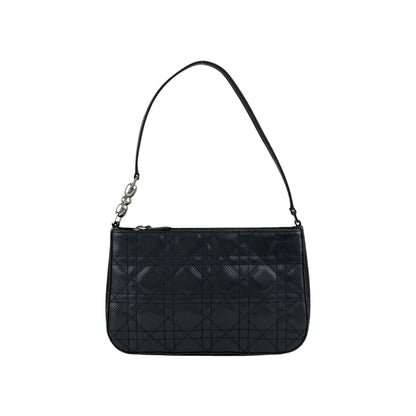 Christian Dior Cannage Small Shoulder bag Black Vintage p5ui7r
