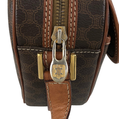CELINE Macadam Blason Front Buckle Shoulder bag Brown Vintage 6tcy32