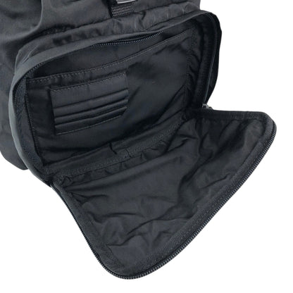 PRADA Tessuto Triangle Logo Front Buckle Backpack Black Vintage 8na4hp
