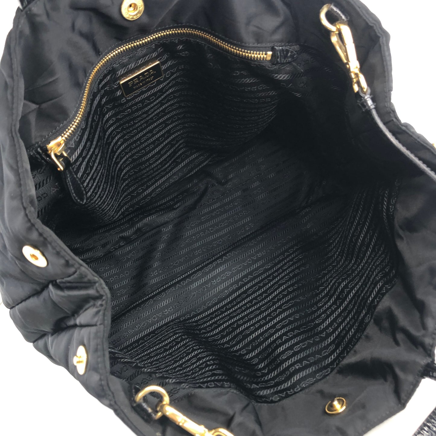 PRADA Triangle Logo Two-way Handbag Shoulder bag Black Vintage gj4fbh