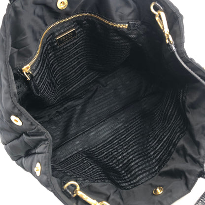 PRADA Triangle Logo Two-way Handbag Shoulder bag Black Vintage gj4fbh
