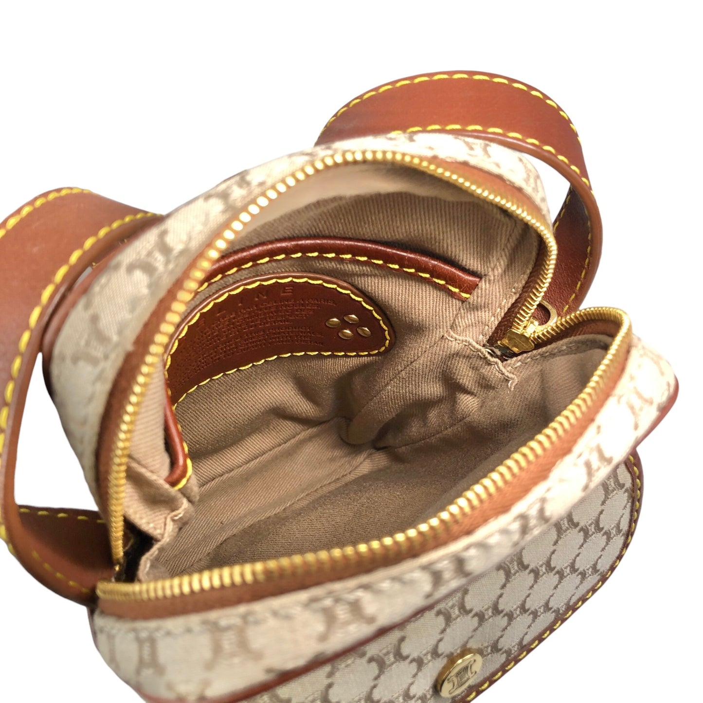 CELINE Blason Small Shoulder bag Beige Vintage yn4w5e