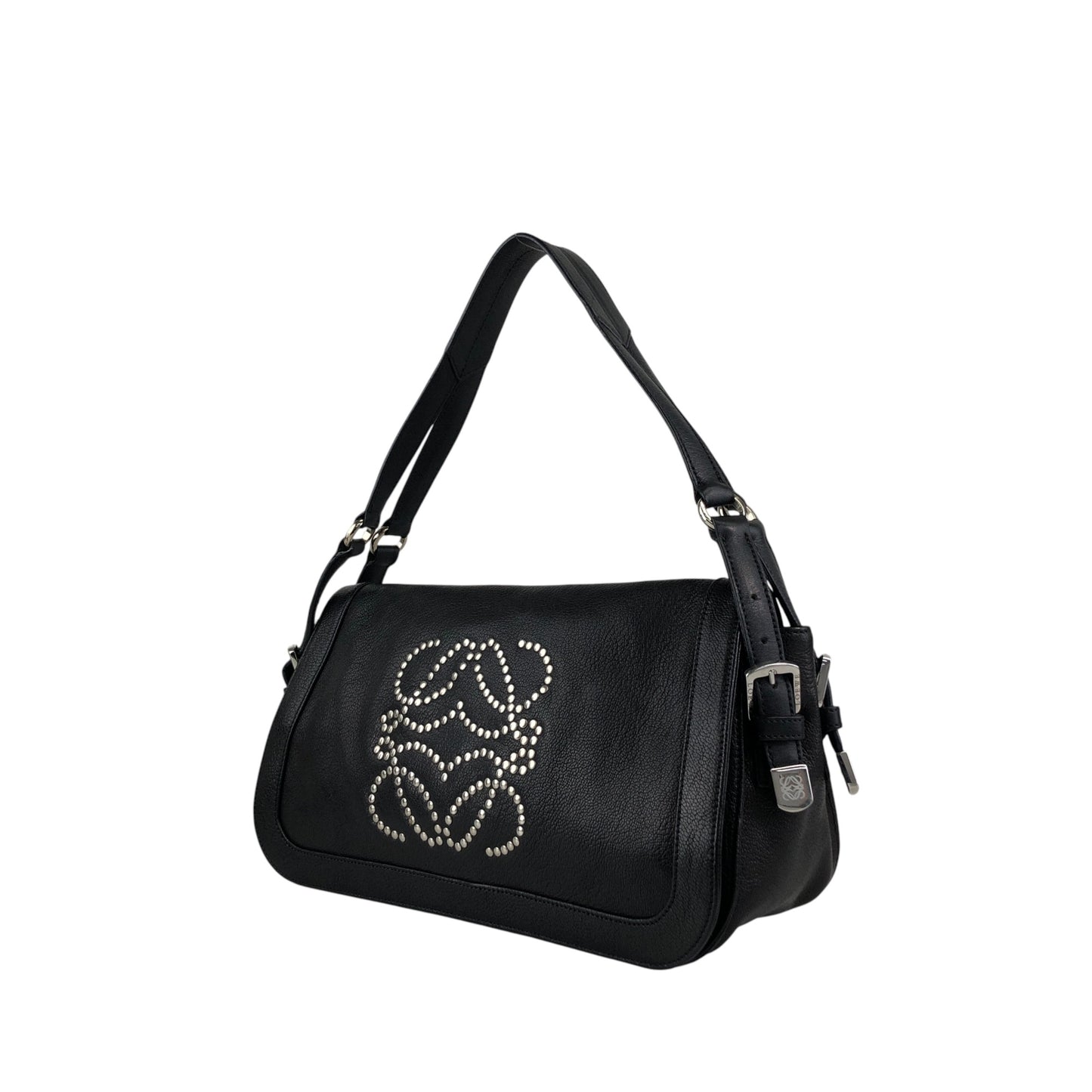 LOEWE Anagram Shoulder bag Black Vintage 8s3xv4
