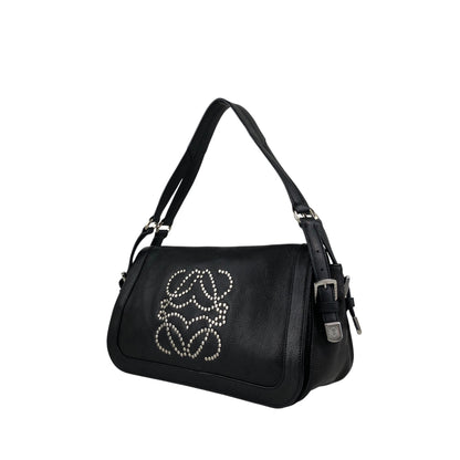 LOEWE Anagram Shoulder bag Black Vintage 8s3xv4