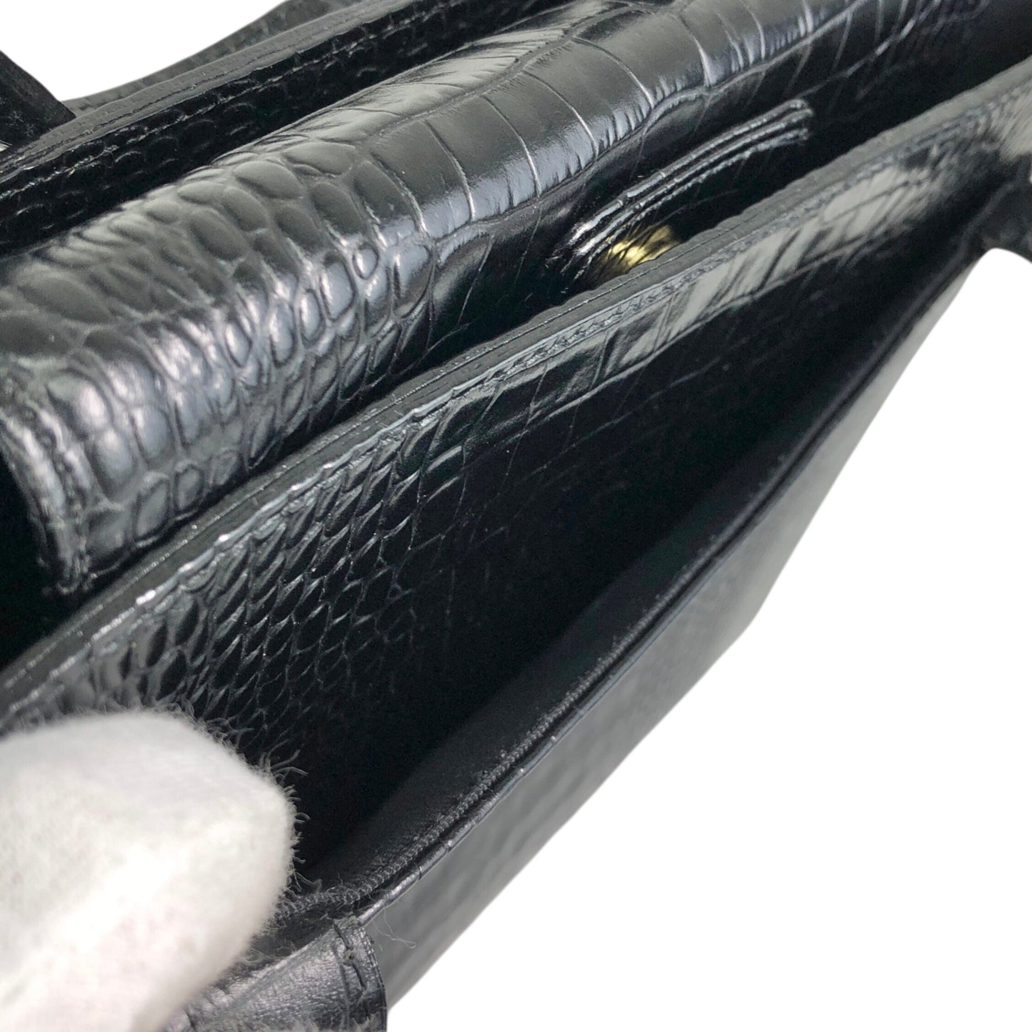 Yves Saint Laurent YSL Logo Handbag Black Vintage 3e2ciz