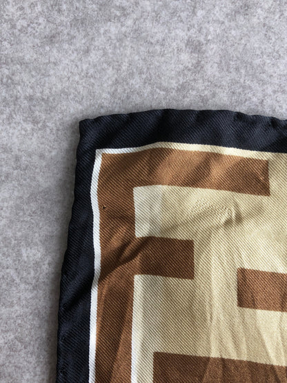 FENDI Silk100% Scarf Brown Vintage tkau2i
