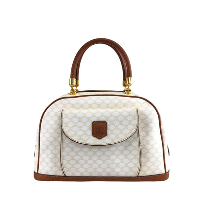 CELINE Macadam Blason Handbag White Vintage nvdawv