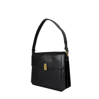 Yves Saint Laurent YSL Logo Shoulder bag Black Vintage 8mrrci