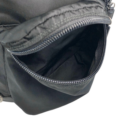 PRADA Tessuto Triangle Logo Front Buckle Double Pocket  Backpack Black Vintage ept4gf