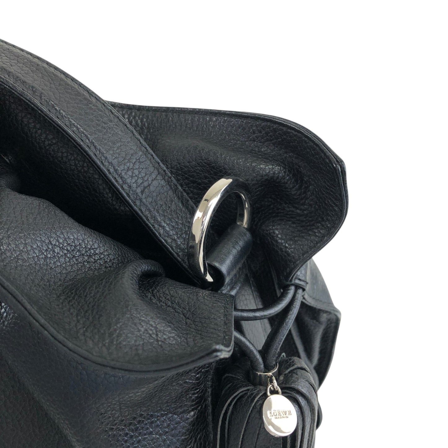 LOEWE Anagram Drawstring Shoulder bag Black Vintage t3naju