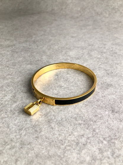 HERMES Bangle Black×Gold Vintage 2ixrvk