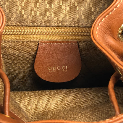 GUCCI Bamboo Front Pocket Backpack Brown Vintage jfzn8g