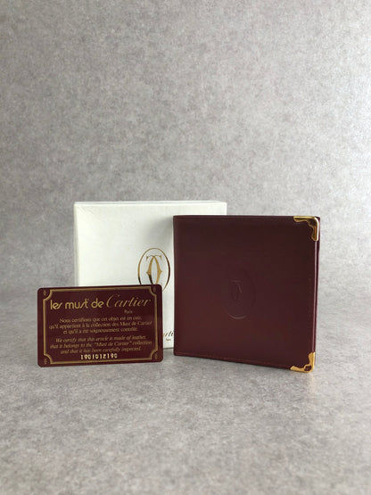 Cartier Folded Wallet Bordeaux Vintage ustkxg