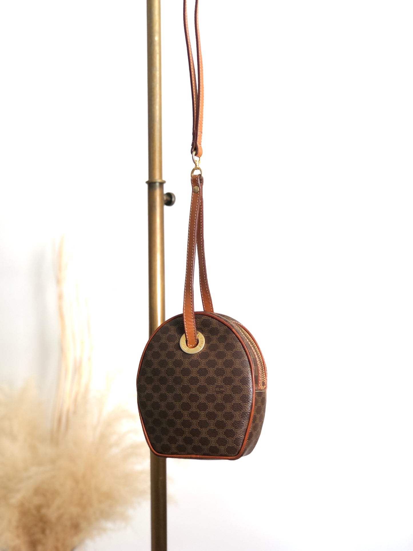 CELINE Macadam Shoulder bag Brown Vintage zhsca6