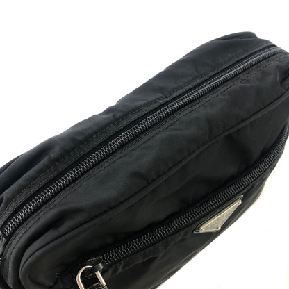 PRADA Triangle Logo Nylon Shoulder bag Black Vintage nzkhnd