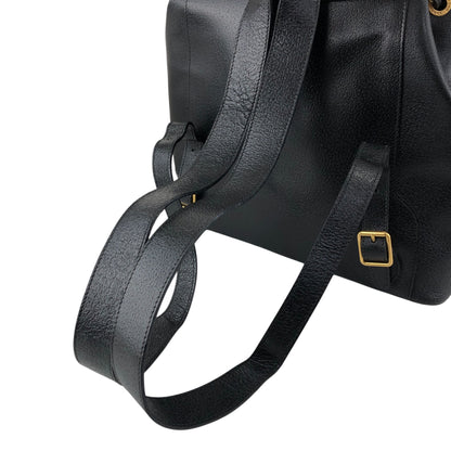 GUCCI Bamboo Front Buckle Backpack Black Vintage i34ihz