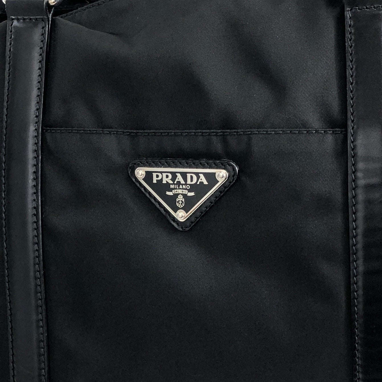 PRADA Tessuto Triangle Logo Two-way Handbag Shoulder bag Black Vintage 382dsw