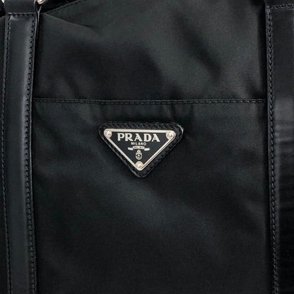PRADA Tessuto Triangle Logo Two-way Handbag Shoulder bag Black Vintage 382dsw