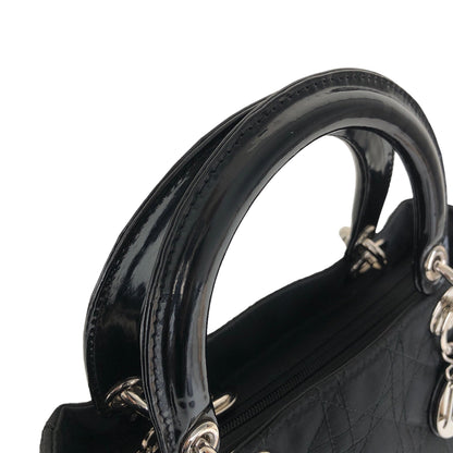 Christian Dior Lady Dior Cannage Nylon Two-way Shoulder bag Black Vintage 2i75ru