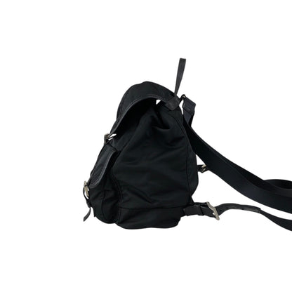 PRADA Tessuto Triangle Logo Backpack Black Vintage rj533h