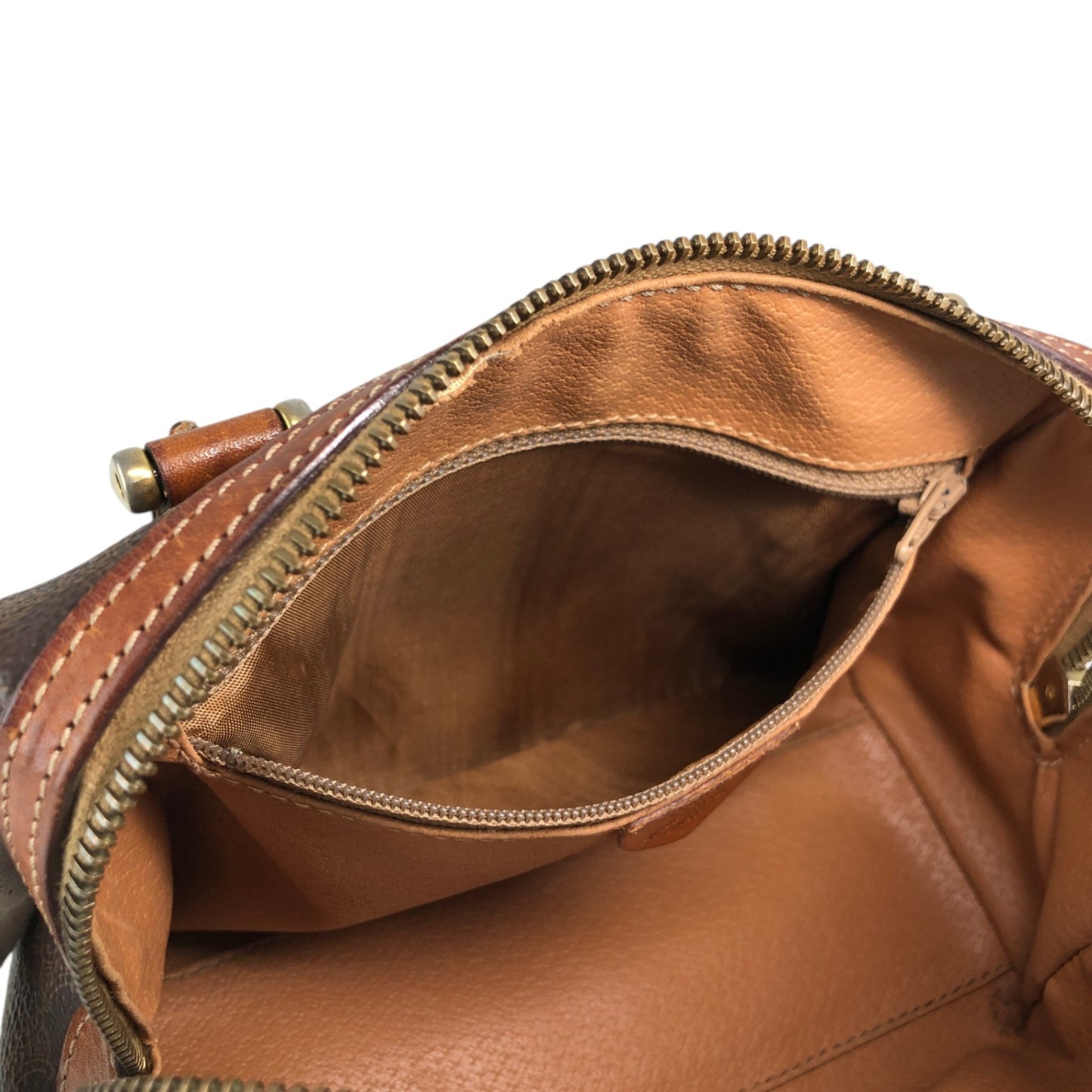 CELINE Macadam Two-way Small Boston bag Shoulder bag Brown Vintage b6a3tr