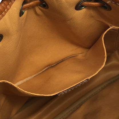CELINE Macadam PVC Leather Drawstring Shoulder bag Brown Vintage hw5asw