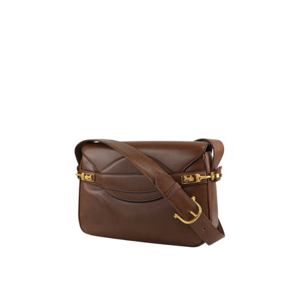 CELINE Horse Carriage Shoulder bag Brown Vintage ggiycy