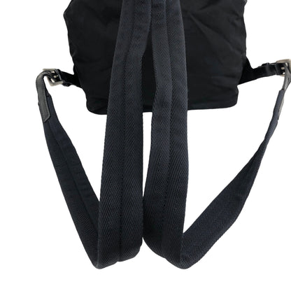 PRADA Triangle Logo Front Buckle Nylon Backpack Black Vintage f87c8s