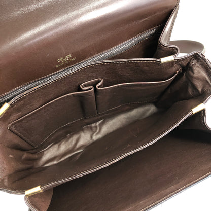 CELINE 馬車皮革斜背包 棕色 復古 rpj55e 