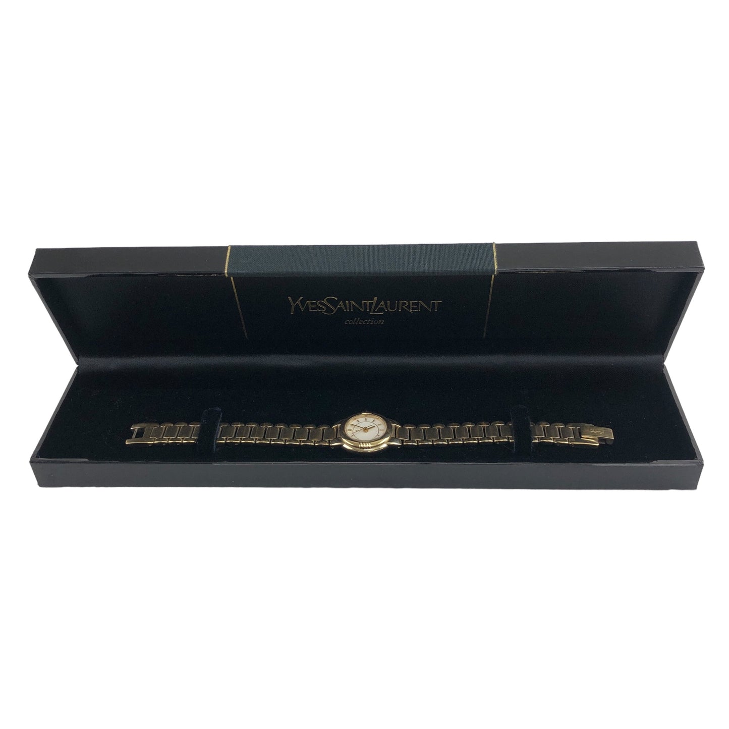 Yves Saint Laurent YSL Logo Watch Gold Vintage jygym8