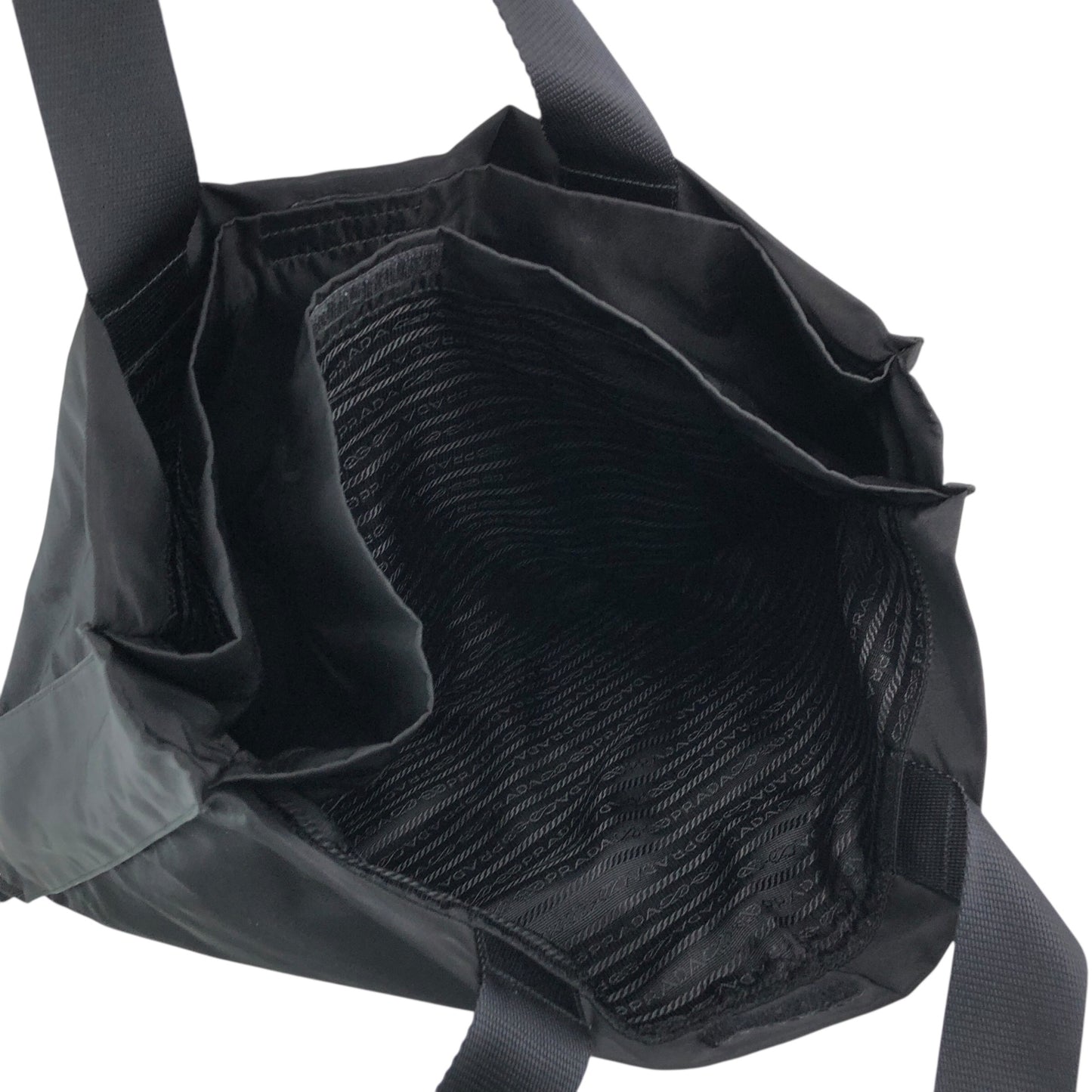 PRADA Tessuto Triangle Logo Totebag Black Vintage fzec6b