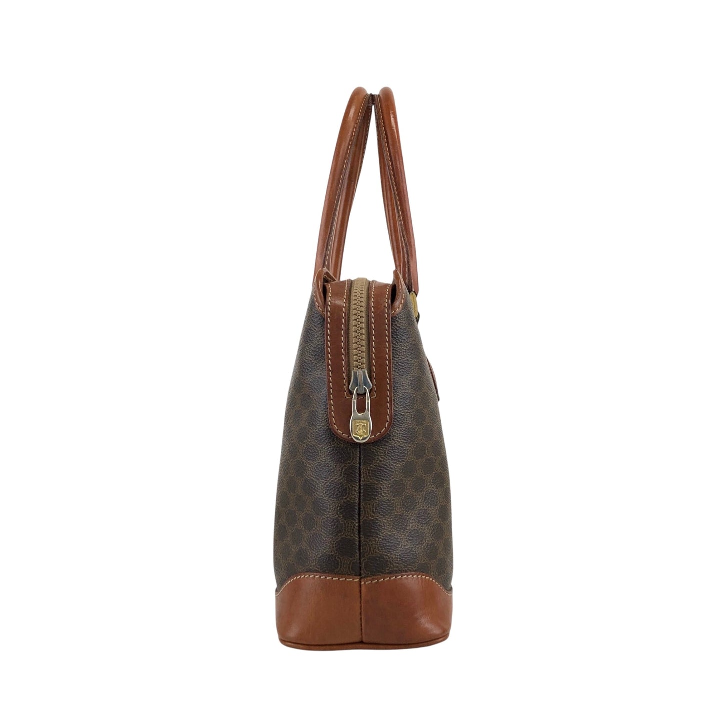 CELINE Macadam Blason Handbag Brown Vintage yry5hb