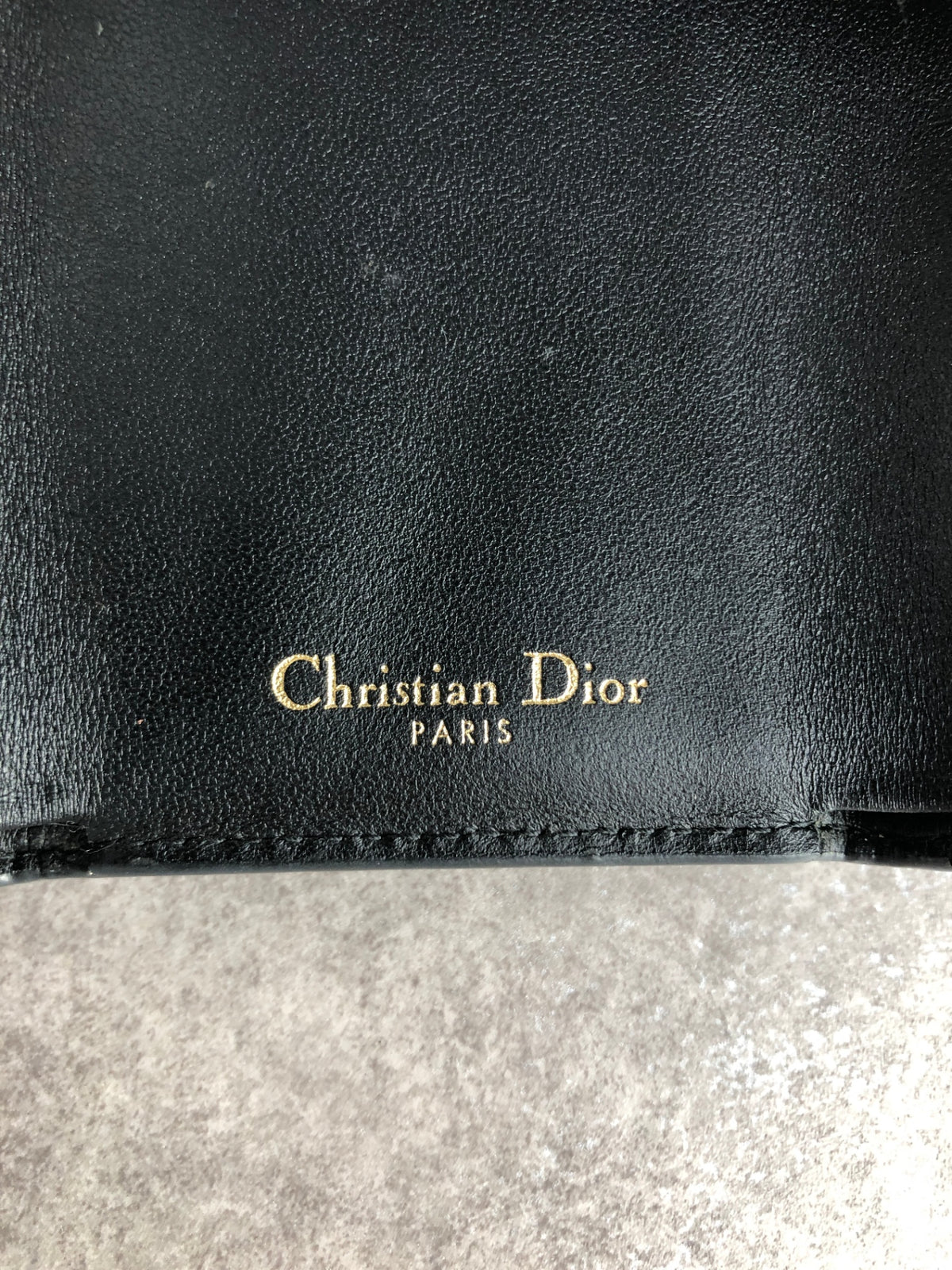 Christian Dior Trifold Wallet Black 43-MA-0261 Vintage juppie