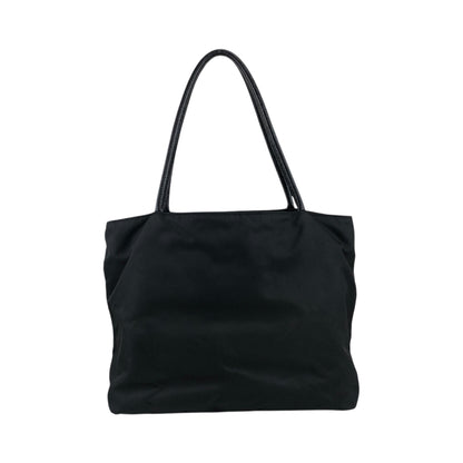 PRADA Tessuto Triangle Logo Handbag Black Vintage yiktvs