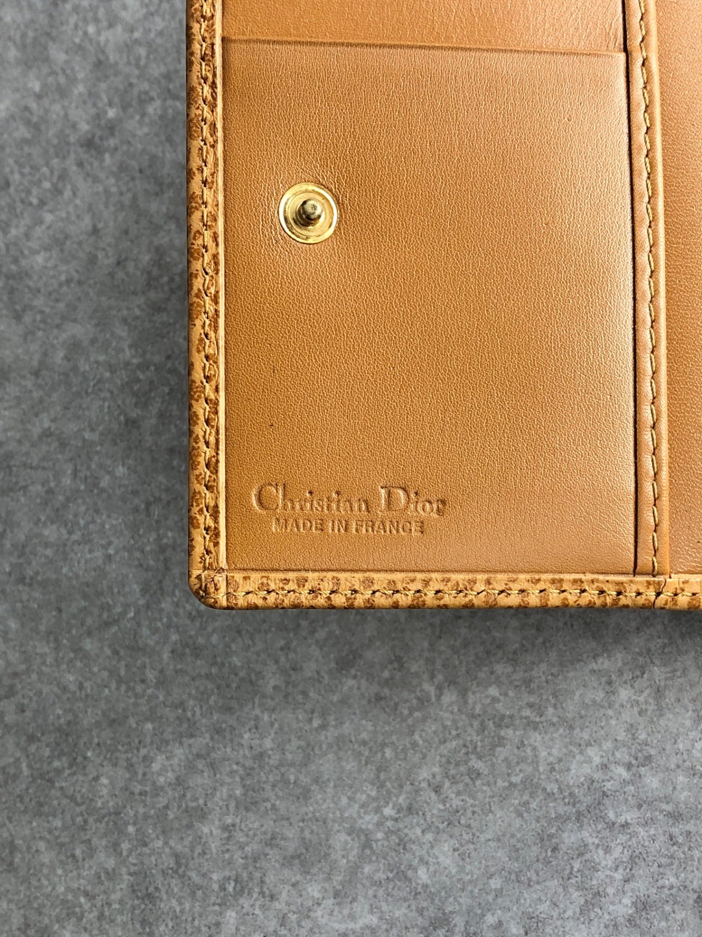 Christian Dior CD Logo Folded Wallet Brown Vintage 2yipm5