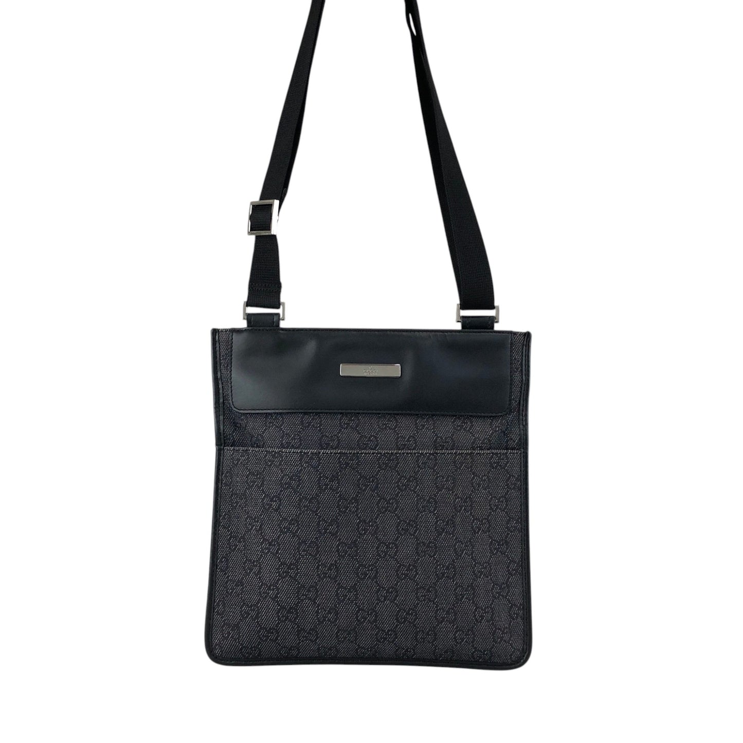 GUCCI GG Canvas Shoulder bag Black Vintage uzkpxi