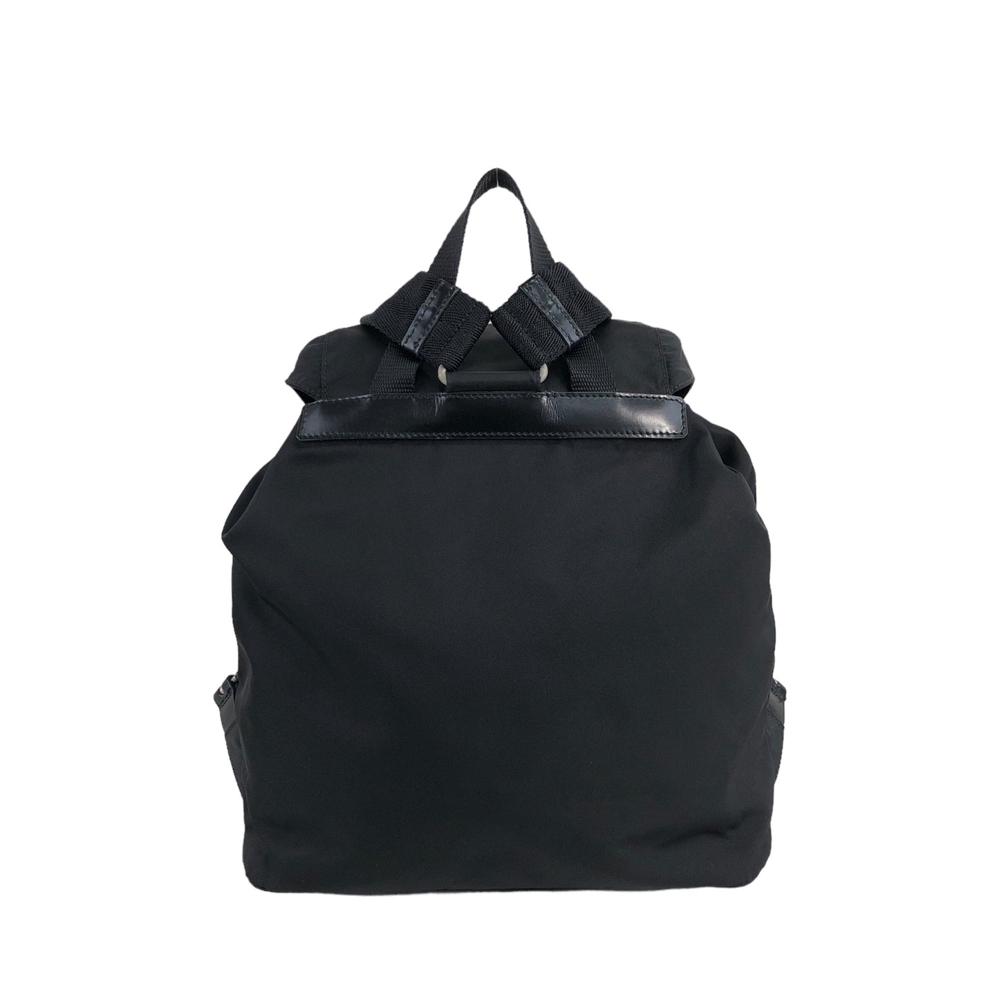 PRADA Triangle Logo Double Pocket Backpack Black Vintage yknjwi