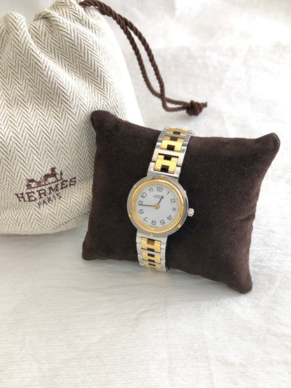 HERMES Watch Silver×Gold Vintage wri6ch