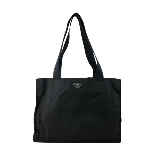PRADA Tessuto Triangle Logo Totebag Black Vintage 3agdbz