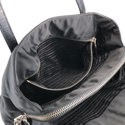 PRADA Tessuto Triangle Logo Totebag Black Vintage nz73vd