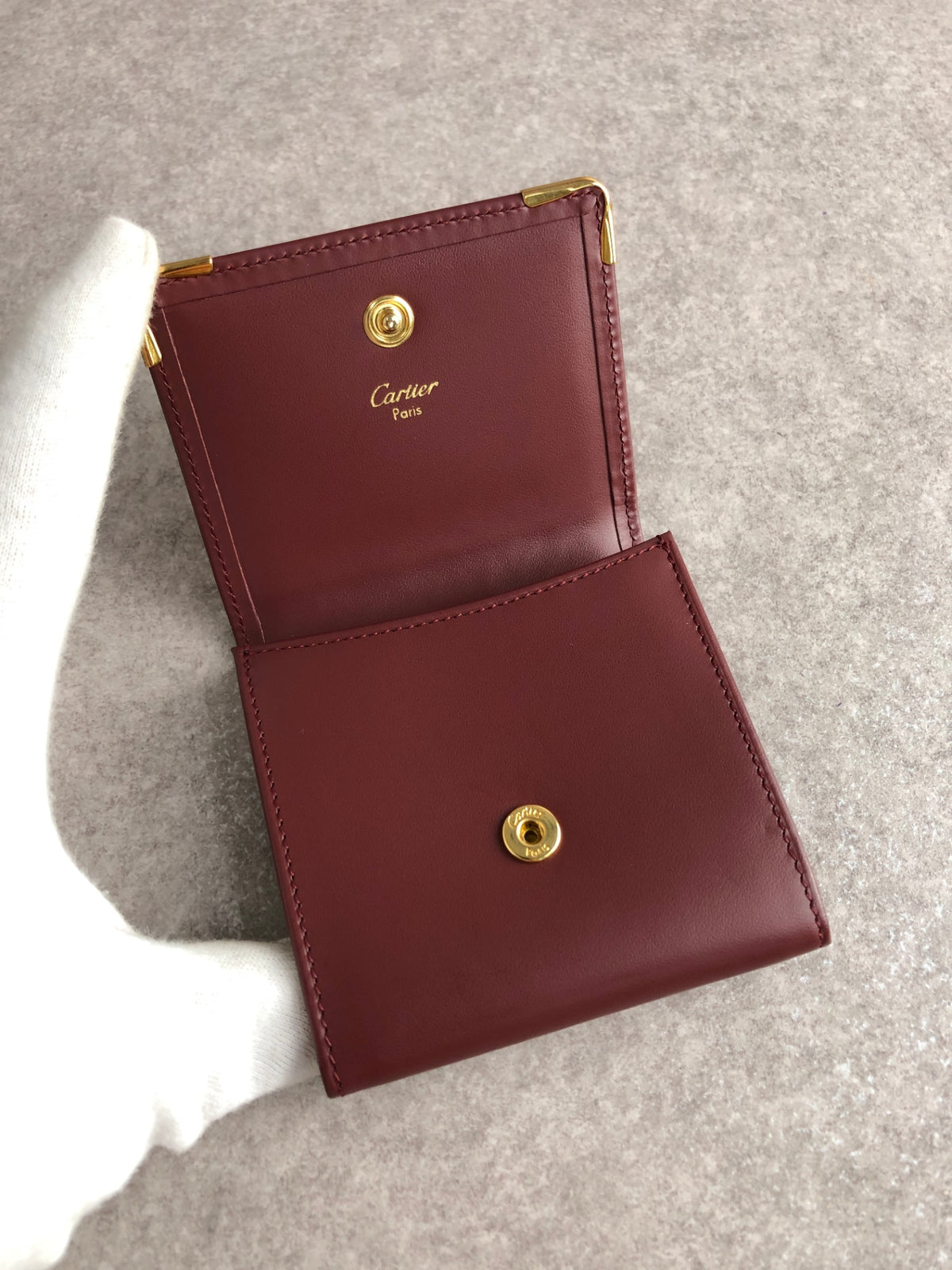 Cartier Logo Coin Purse Bordeaux Vintage e6ft7j
