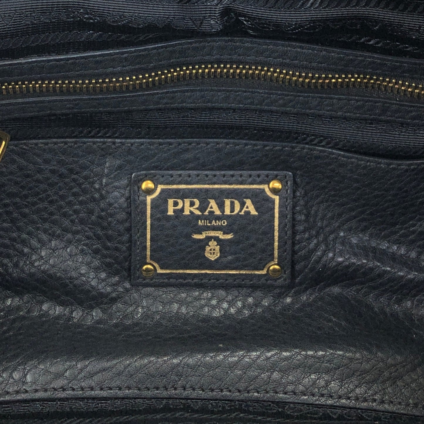PRADA Logo Small Boston bag Handbag Black Vintage c8s4mf