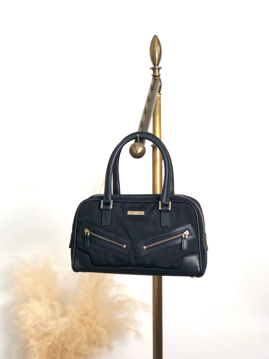 GUCCI Logo Small Boston bag Handbag Black Vintage zw2fwz
