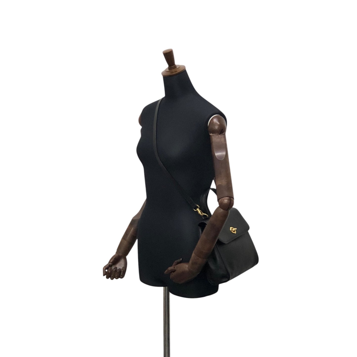 CELINE Toggle Clasp Two-way Handbag Shoulder bag Black Vintage nnb8md